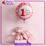 First Birthday Boy / Girl Round Foil Balloons for First Birthday Decoration and Celebration