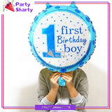 First Birthday Boy / Girl Round Foil Balloons for First Birthday Decoration and Celebration