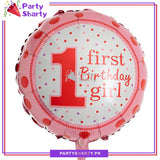 First Birthday Boy / Girl Round Foil Balloons for First Birthday Decoration and Celebration