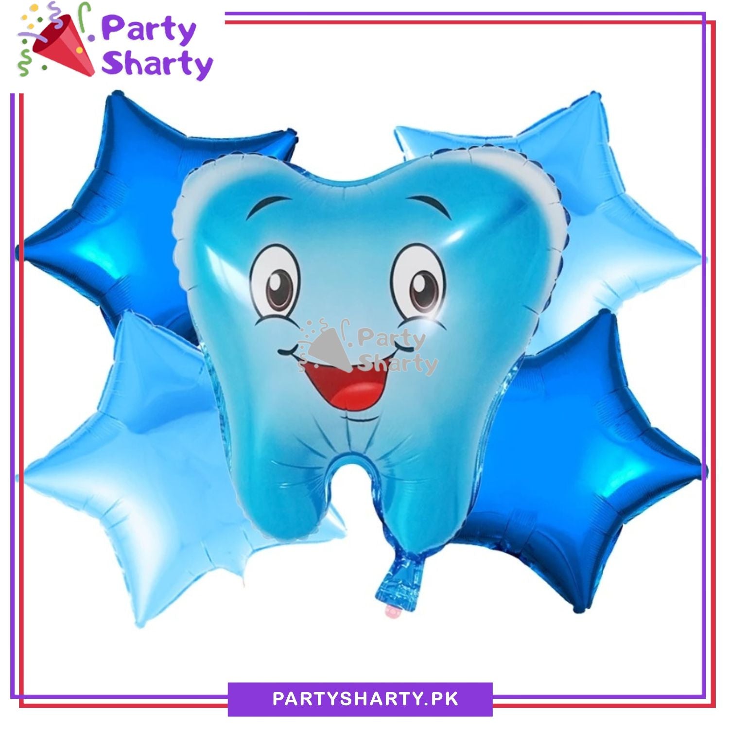 First Tooth 5 Pcs Foil Balloons For First Tooth Party Decoration and Celebration