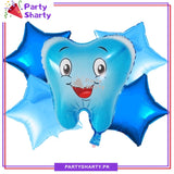 First Tooth 5 Pcs Foil Balloons For First Tooth Party Decoration and Celebration