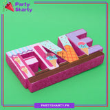 FIVE Ice-cream Theme Thermocol Standee For Candyland Theme Based Fifth Birthday Celebration and Party Decoration