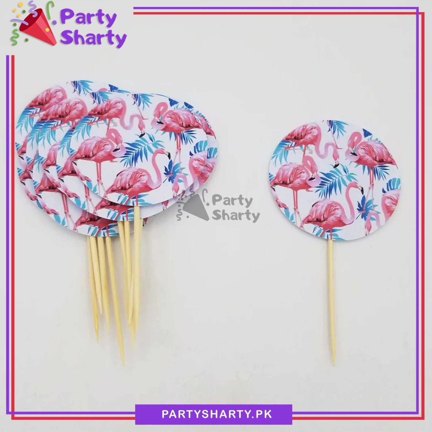 Flamingo Theme Cup Cake Topper for Flamingo Birthday Theme Party and Decoration