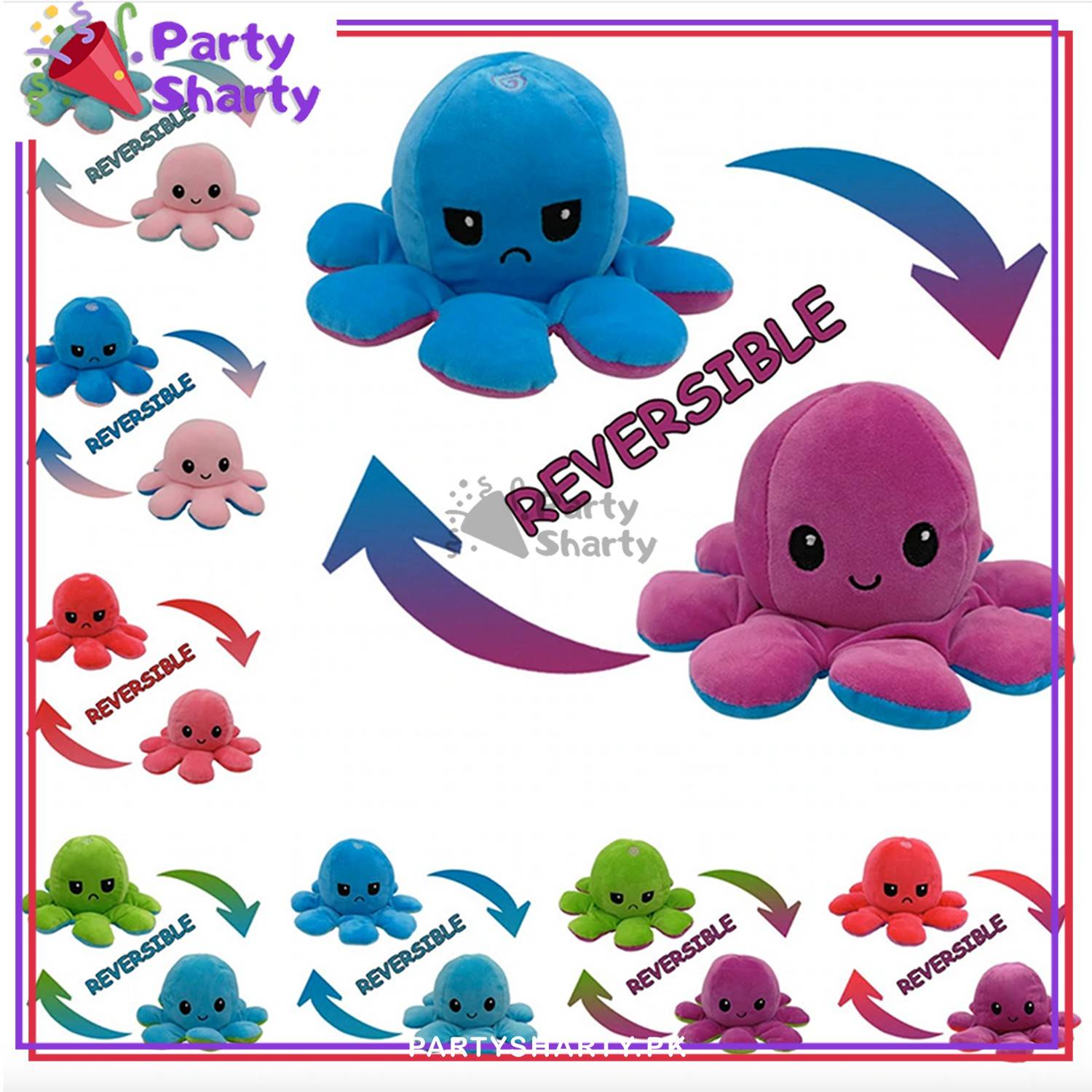 Creative Reversible Flip Octopus Plush Doll Plush octopus Stuffed Toy Soft Home Accessories Cute Animal Children Gift Plush