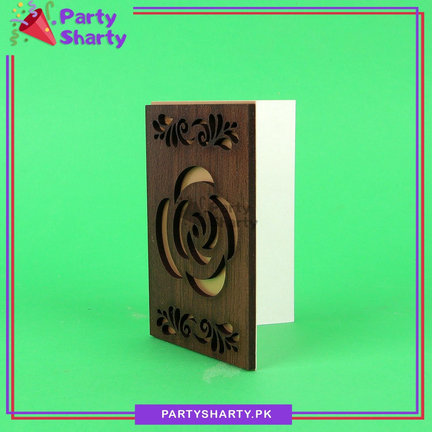Flower Design Wooden Gift Tags Card For Gift Tagging and Packing
