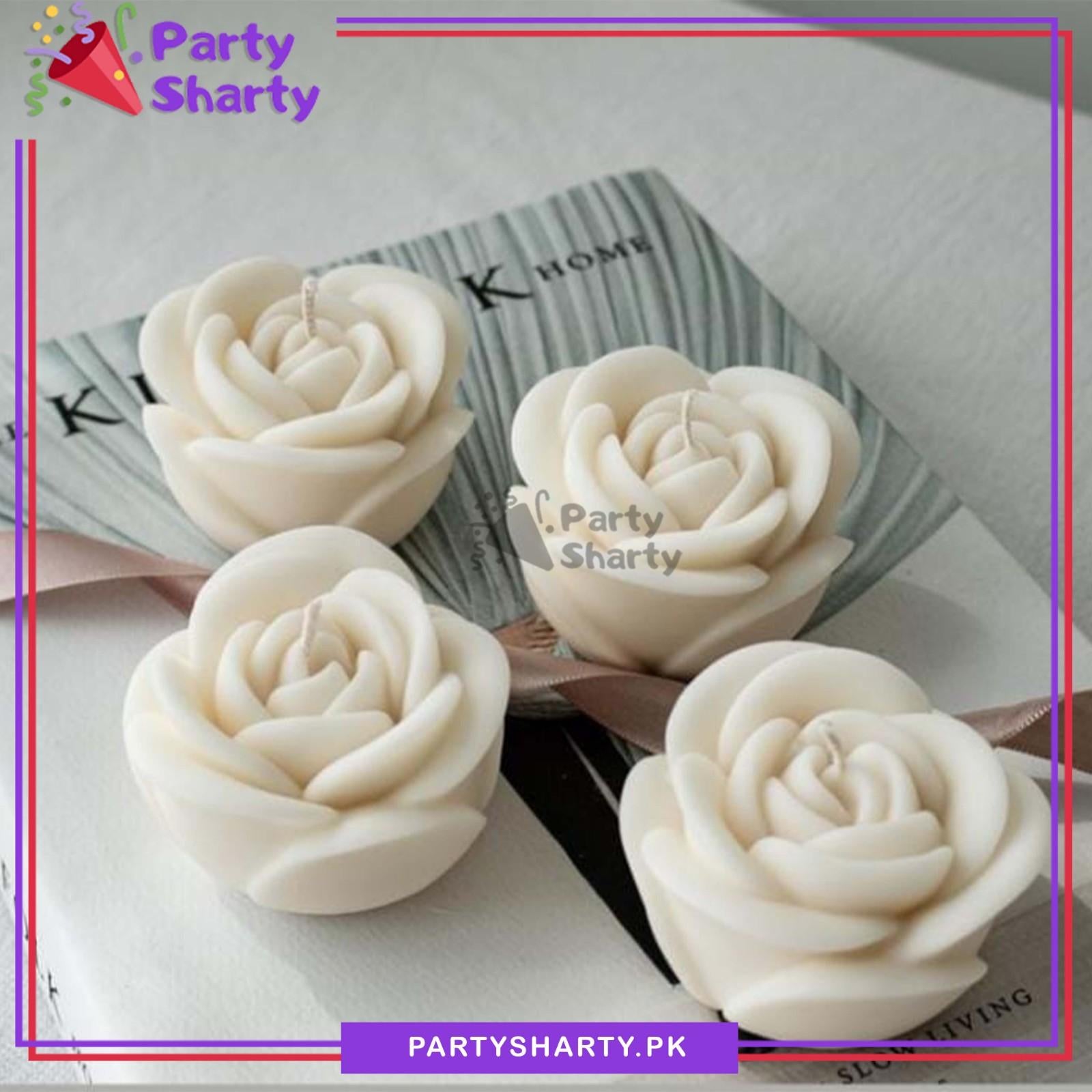 Rose Flower Shape Scented Candle For Room & Office Decoration