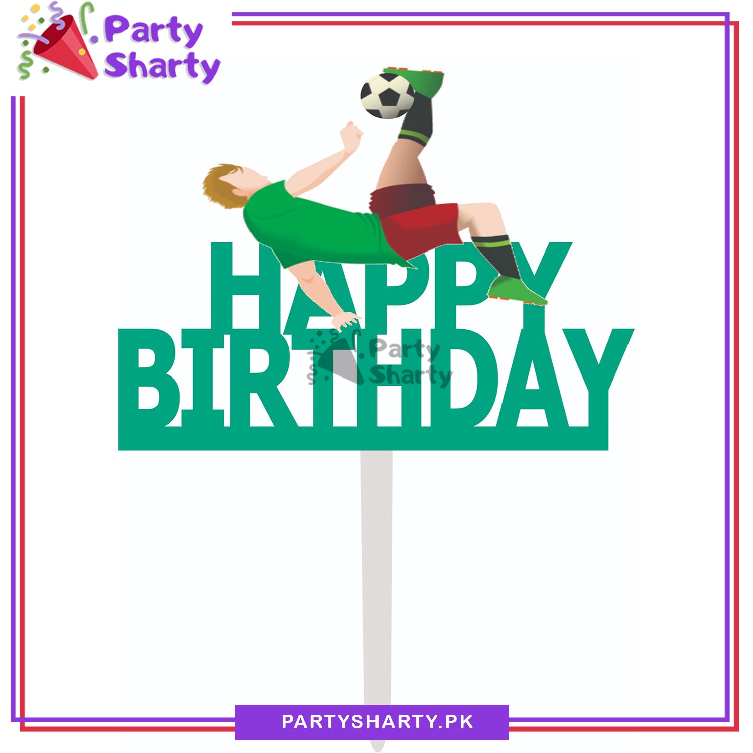 Football Theme Acrylic Birthday Cake Topper for Theme Based Party Decoration And Celebration