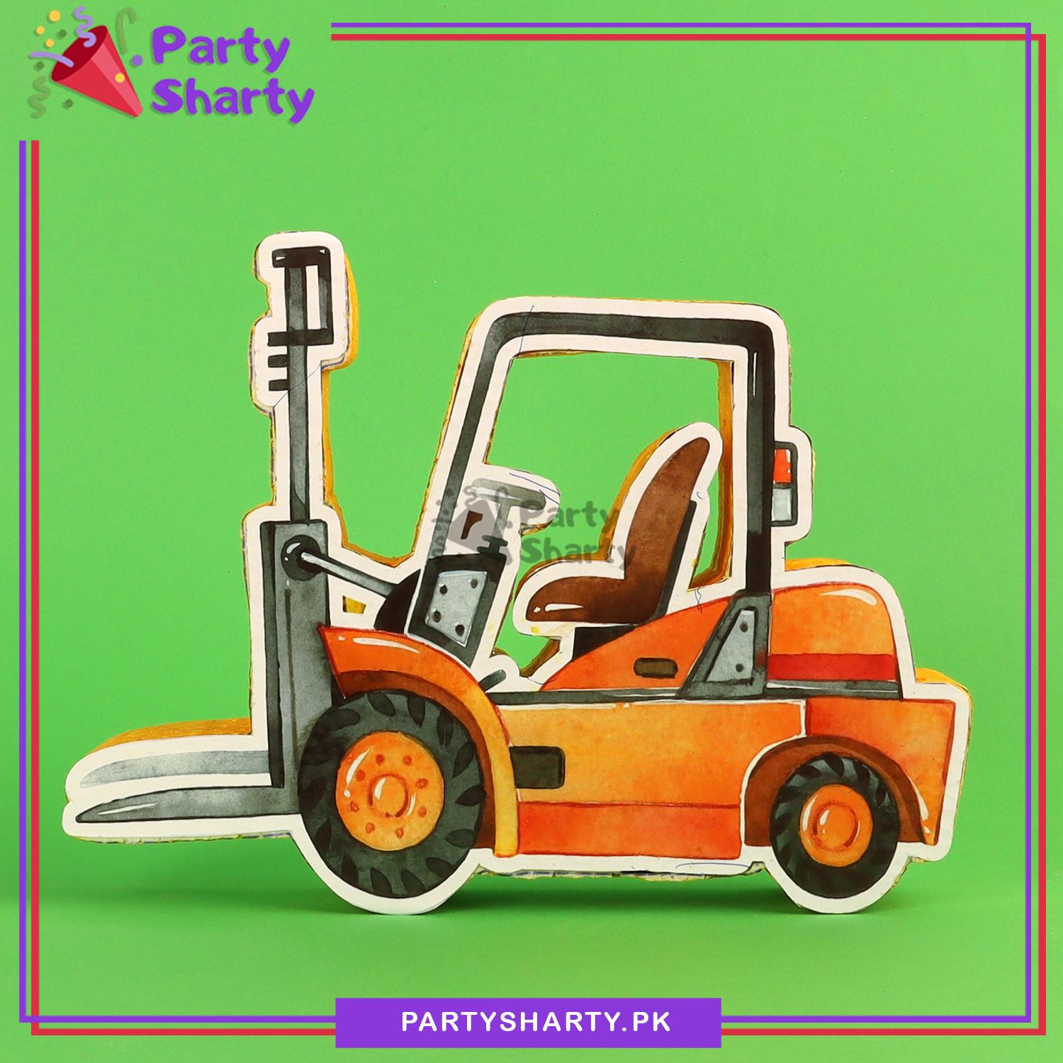 Forklift Thermocol Standee For Construction Theme Based Birthday Celebration and Party Decoration