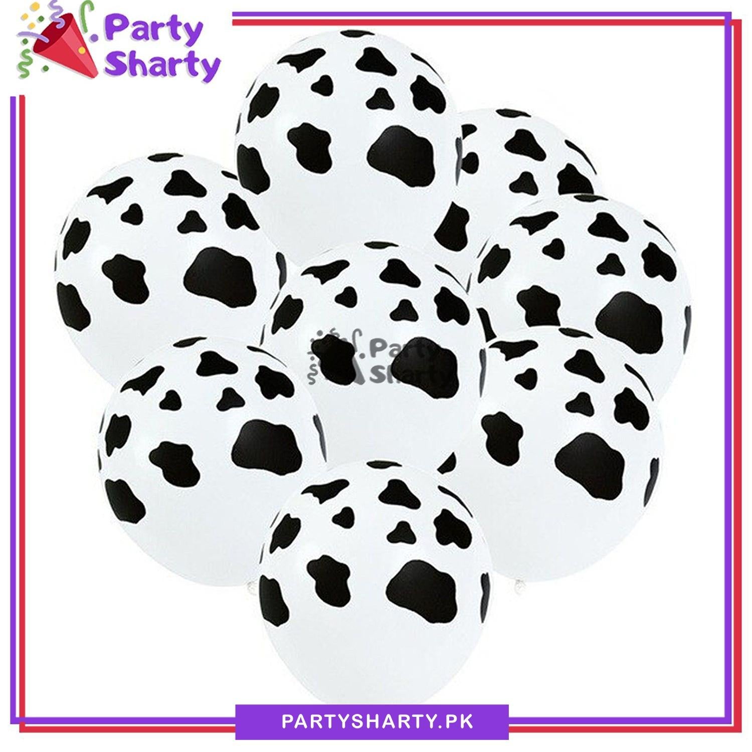 10pcs Black White Animal Cow Latex Balloons For Jungle Theme Birthday Party Decoration / Farm Animals Balloons