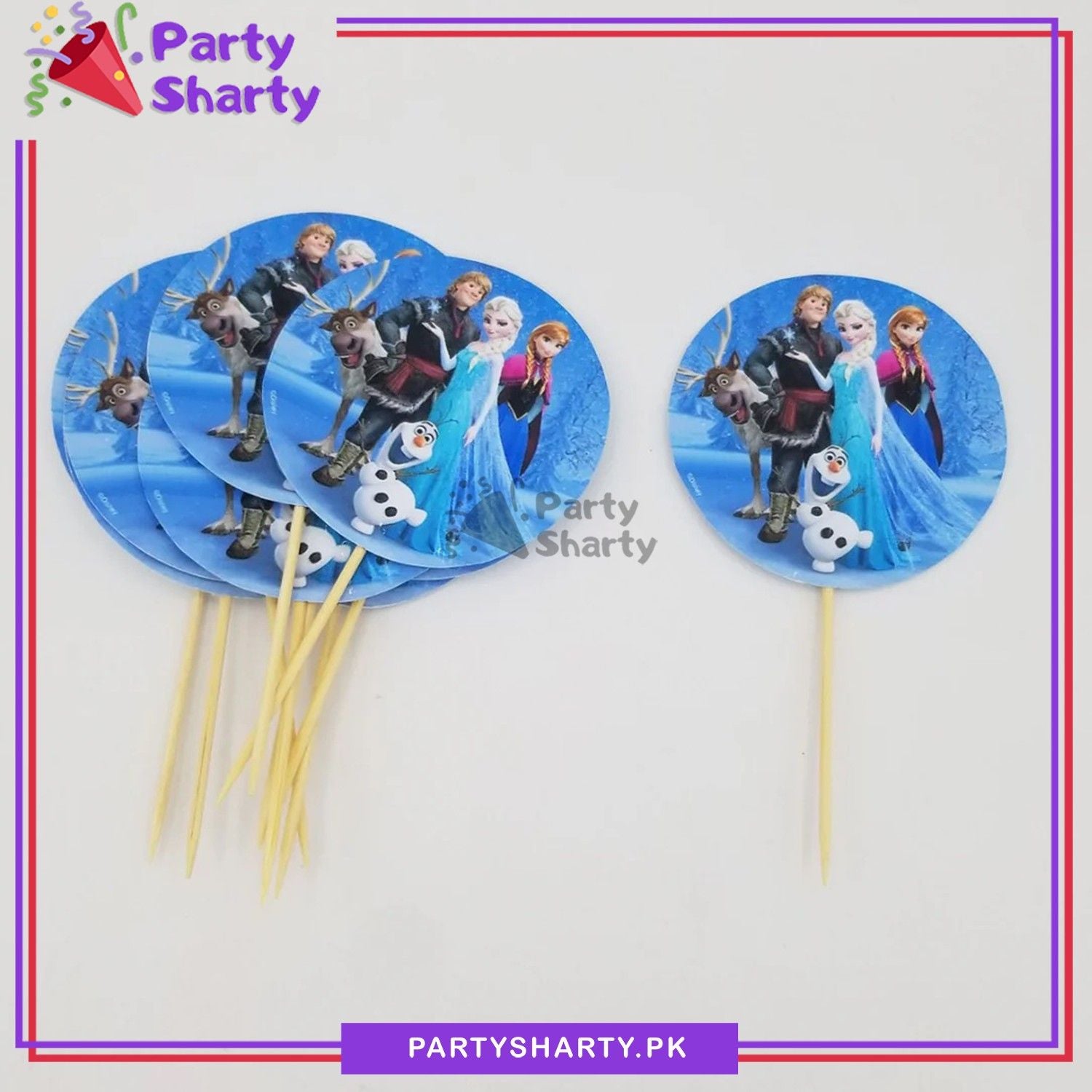 Frozen Elsa Theme Cup Cake Topper for Frozen Birthday Theme Party and Decoration