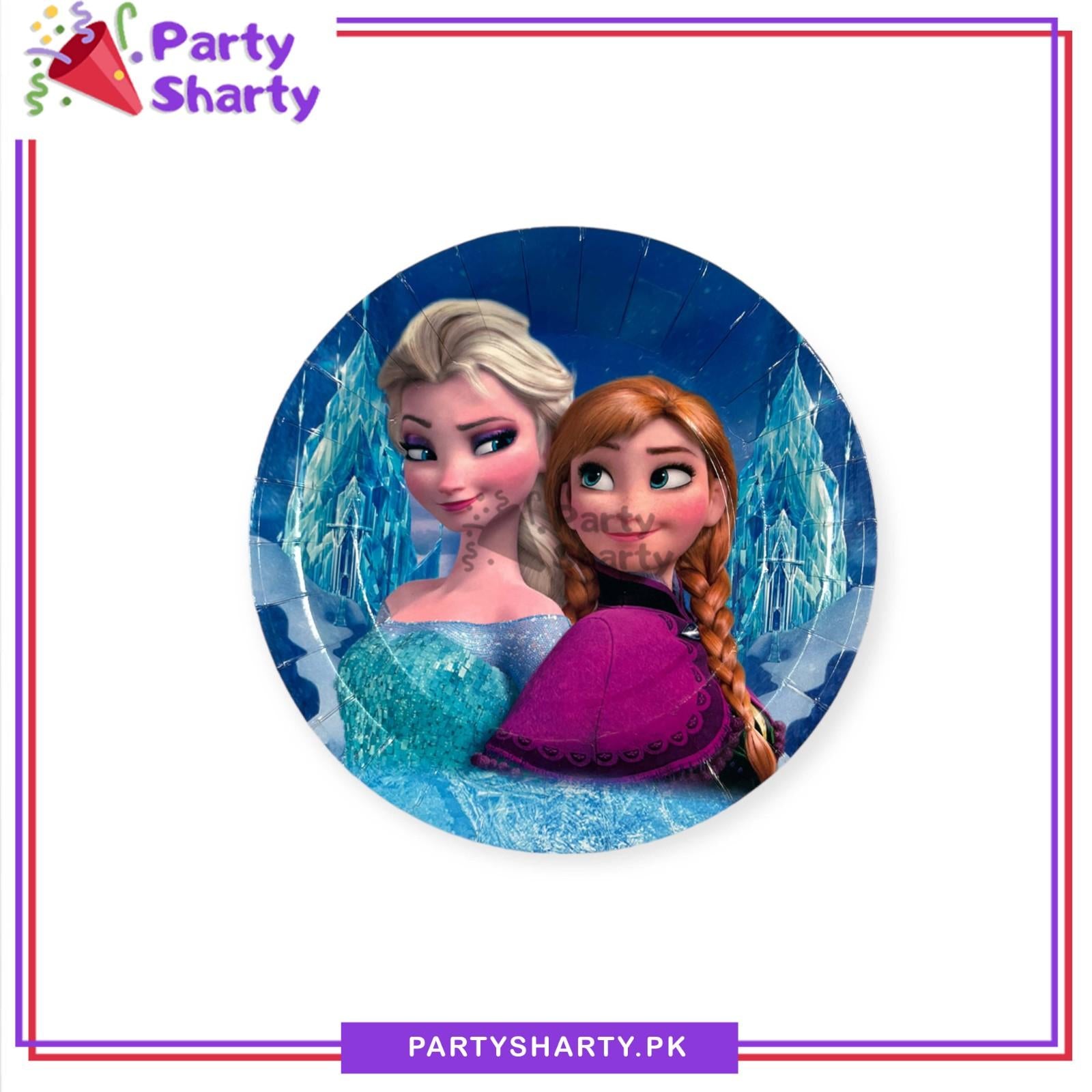 Frozen Elsa & Anna Character Paper Plates For Frozen Birthday Theme Party and Decoration
