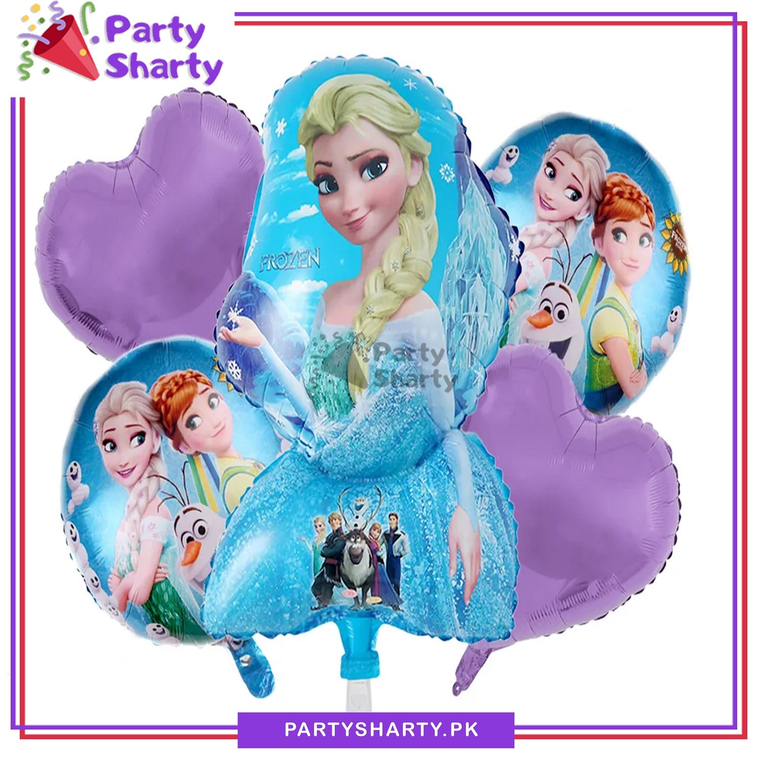 5pcs/set Frozen Elsa & Anna Foil Balloons For Frozen Theme Party Decoration and Celebration