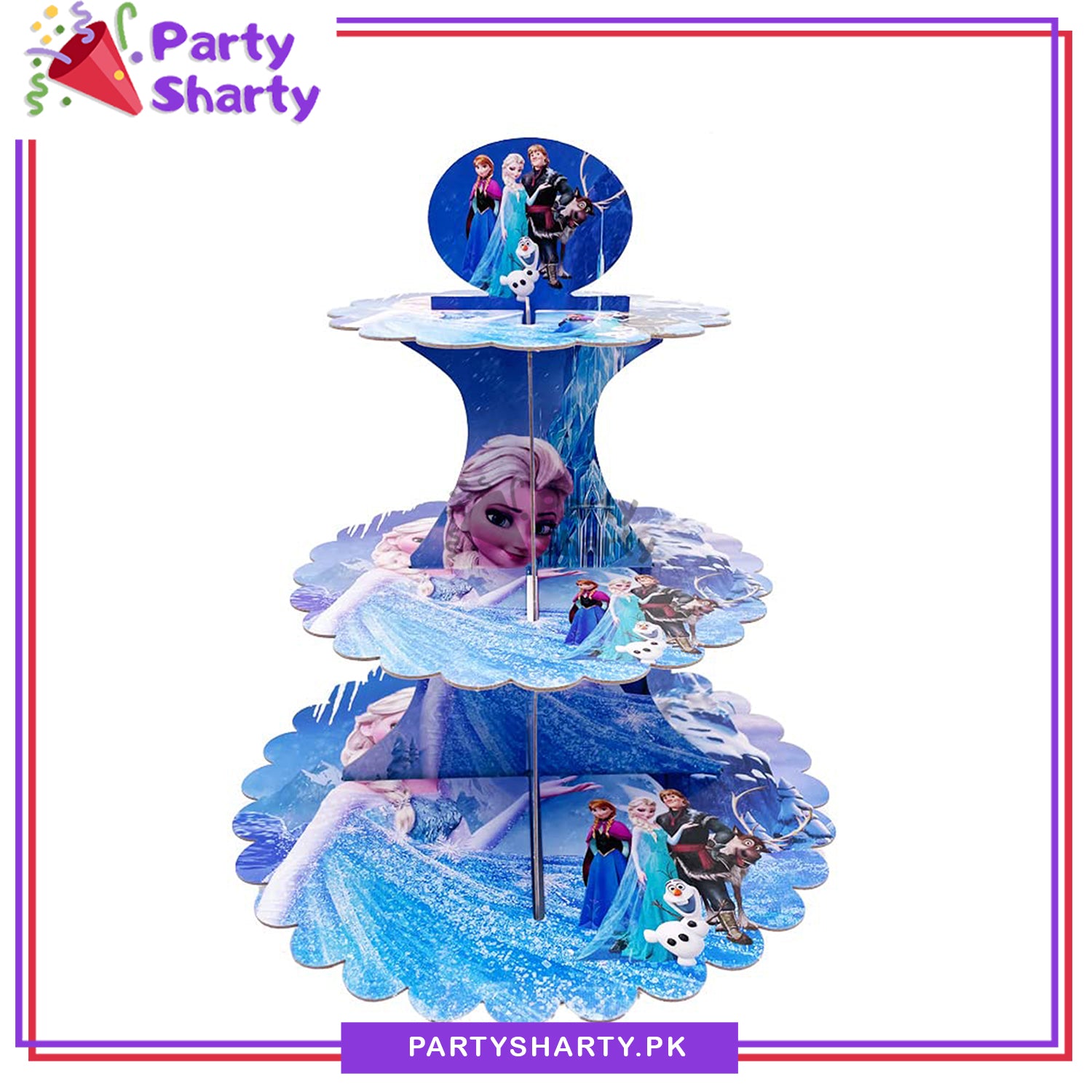 D-2 Frozen Theme Cupcake Stand For Theme Party Decoration and Celebration