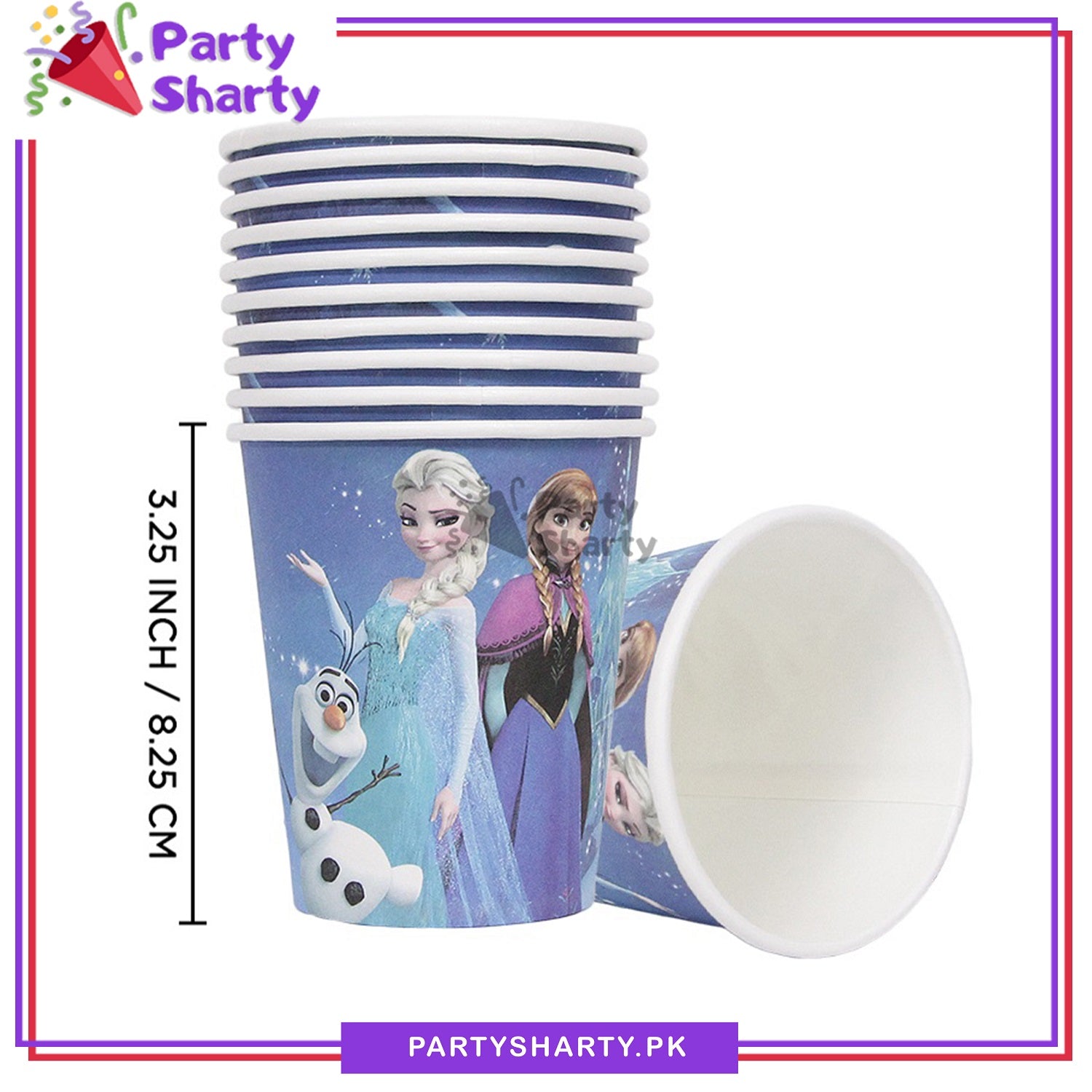Frozen Theme Birthday Party Paper Cups / Glass For Themed Based Party Supplies and Decorations
