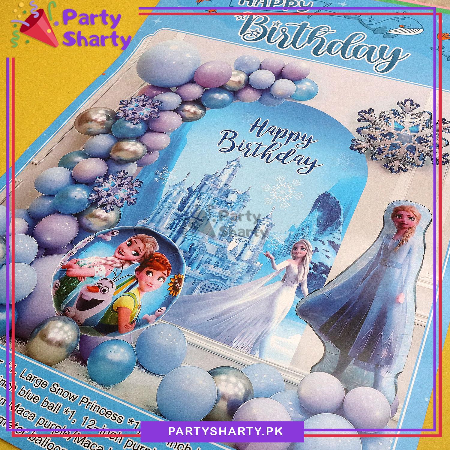D-2 Happy Birthday Frozen Elsa Theme Set For Theme Based Birthday Decoration and Celebration
