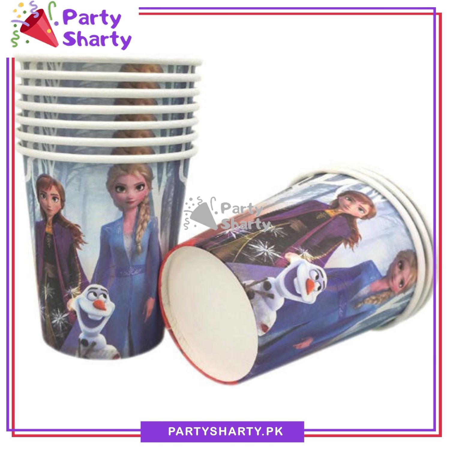 Frozen 2 Theme Birthday Party Paper Cups / Glass For Themed Based Party Supplies and Decorations