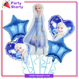 Frozen Elsa Cartoon Foil Balloon Set - 5 Pieces For Frozen Theme Party and Decoration