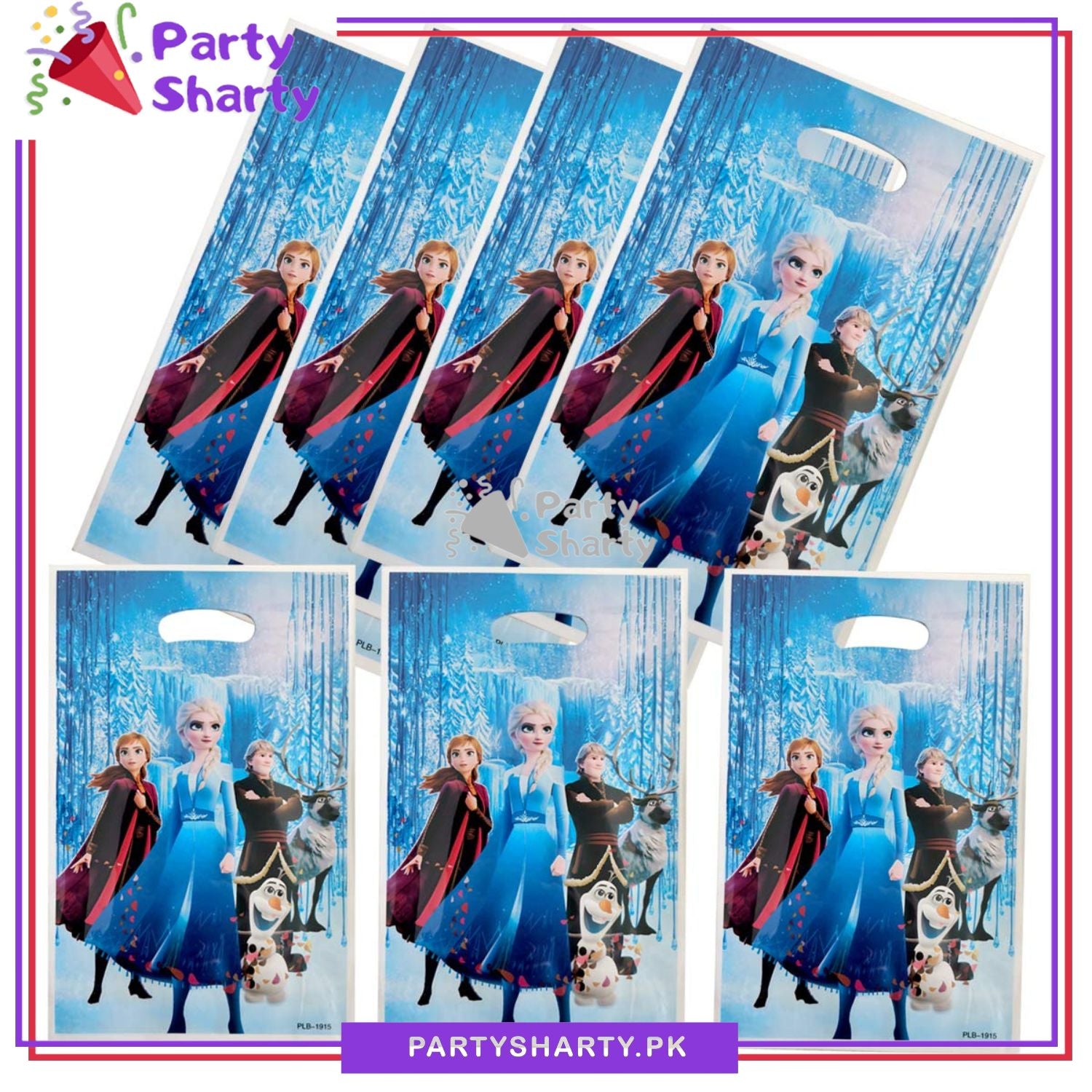 D-3 Frozen Anna & Elsa Theme Goody Bags Pack of 10 For Frozen Elsa Theme Party Decoration and Celebration