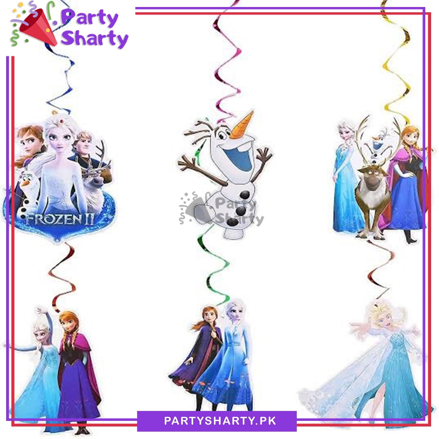 Frozen Elsa Theme Swirls (Pack of 6) For Birthday Party and Decoration