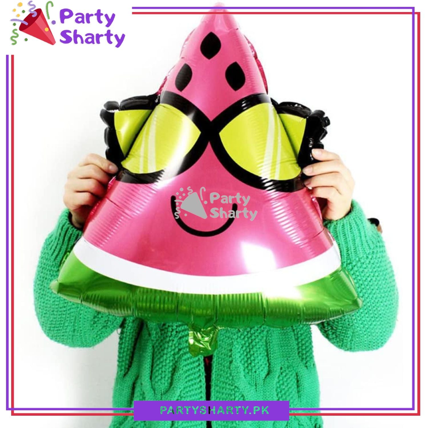 Funny Watermelon with Sunglasses Foil Balloon Cartoon Fruit Balloons for Kid Birthday Party Decoration