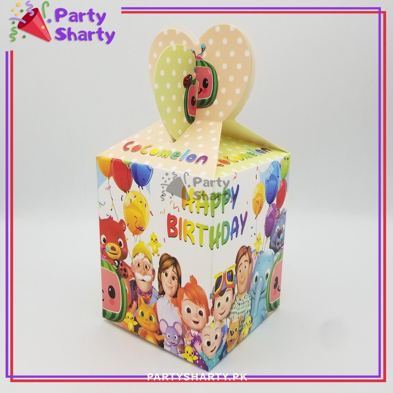 Cocomelon Theme Goody Boxes (Pack of 10 Favor Boxes) For Birthday Party and Decoration