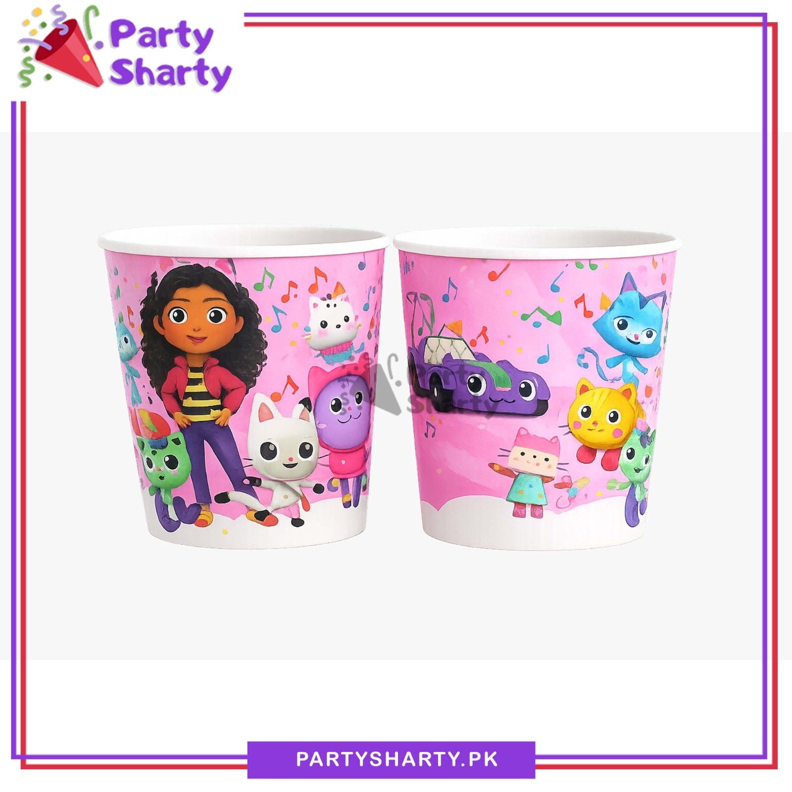 Gabbys Doll House Theme Paper Cups / Glass For Themed Based Party Decorations