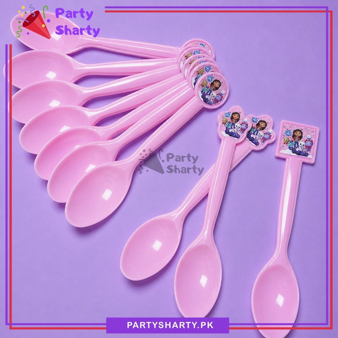 10pcs Cutlery Set (Spoon, Fork & Knife) for Gabbys Doll House Theme Birthday Table Decoration