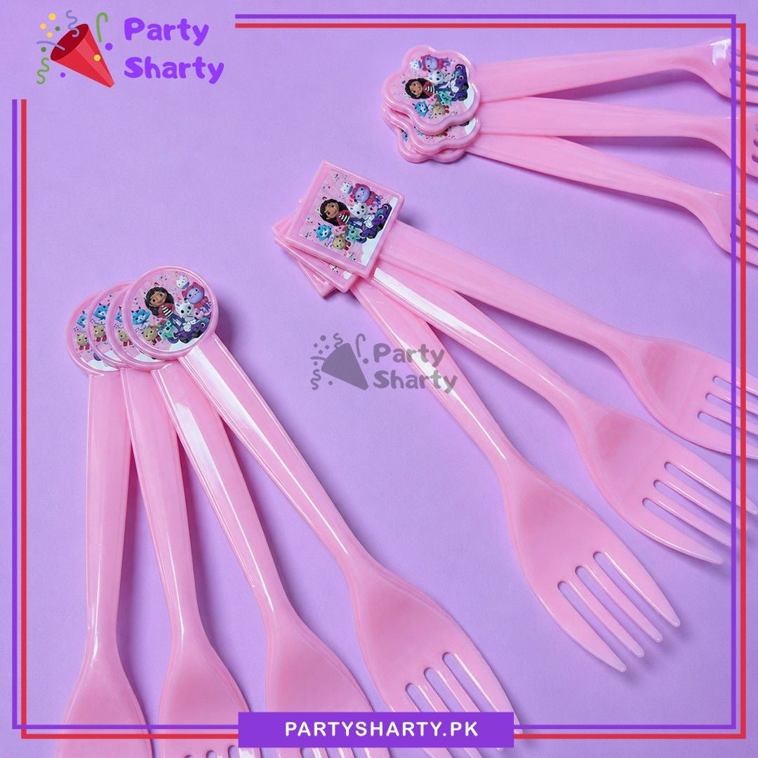10pcs Cutlery Set (Spoon, Fork & Knife) for Gabbys Doll House Theme Birthday Table Decoration