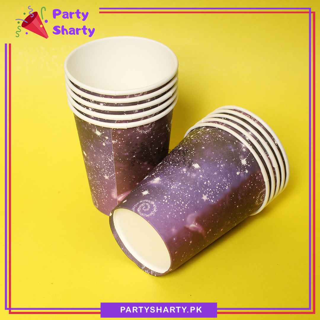 Galaxy Theme Paper Cups Pack of 10 for Outer Space Theme Party Decoration & Celebration