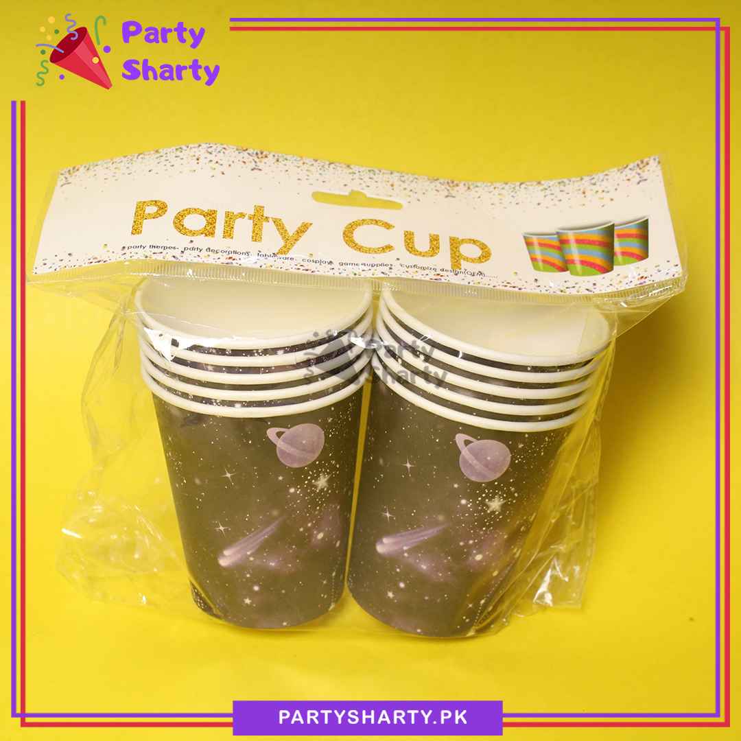 Galaxy Theme Paper Cups Pack of 10 for Outer Space Theme Party Decoration & Celebration