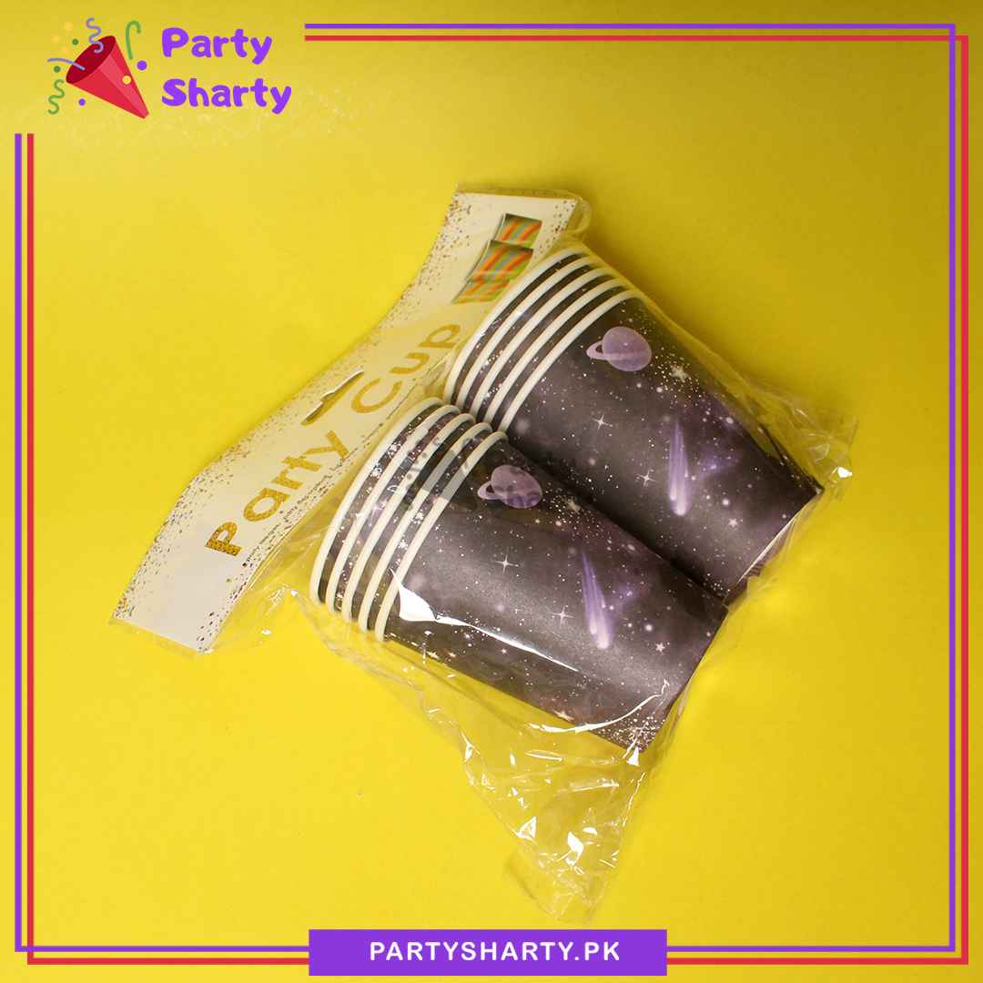 Galaxy Theme Paper Cups Pack of 10 for Outer Space Theme Party Decoration & Celebration