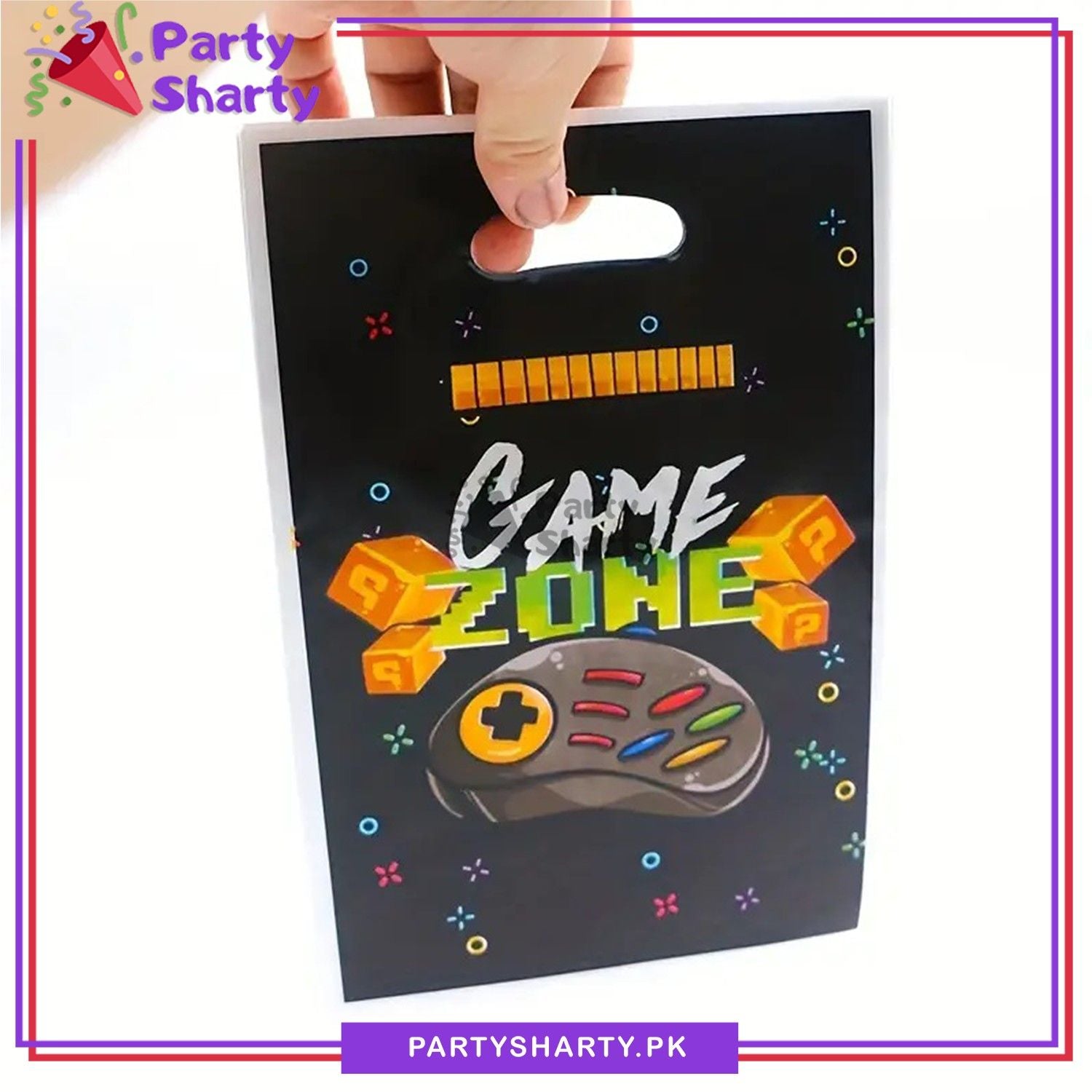 Game Zone Party Favor Bags For Gaming Theme Loot Bags (Pack of 10)