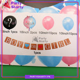 D-2 BOY or GIRL Balloons Set For Baby Shower, Gender Reveal Decoration and Celebration