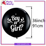 Jumbo Size BOY or GIRL Printed Black Balloon For Baby Shower, Gender Reveal Decoration and Celebration