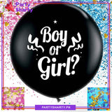 Jumbo Size BOY or GIRL Printed Black Balloon For Baby Shower, Gender Reveal Decoration and Celebration