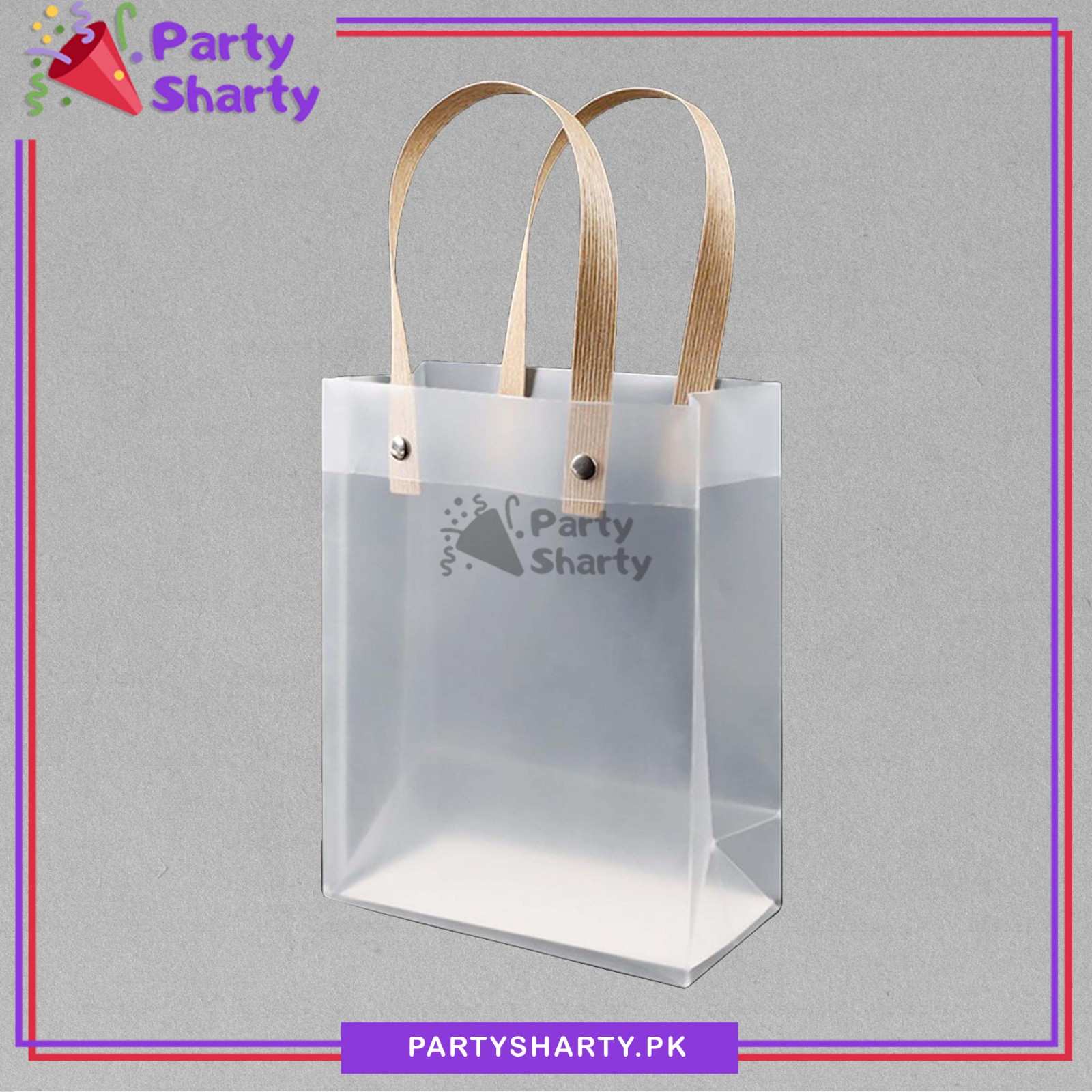 Semi Transparent PVC Bag with Sturdy Handle Design For Gift Packaging and Giveaways
