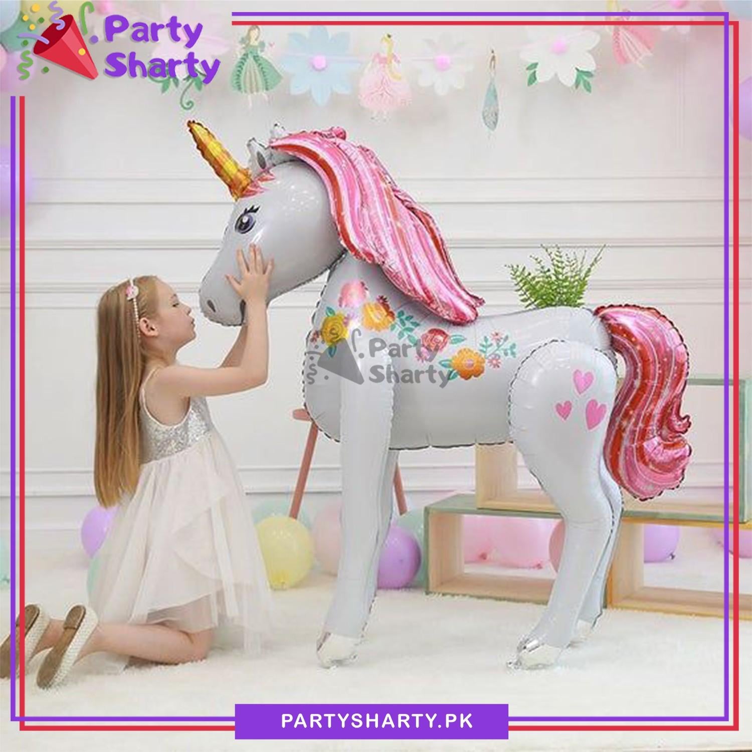 Giant Magical Unicorn Standee Foil Balloon For Birthday Party Decoration