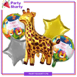 5pcs/set Cute Giraffe Theme Foil Balloons For Jungle / Safari Theme Decoration and Celebration