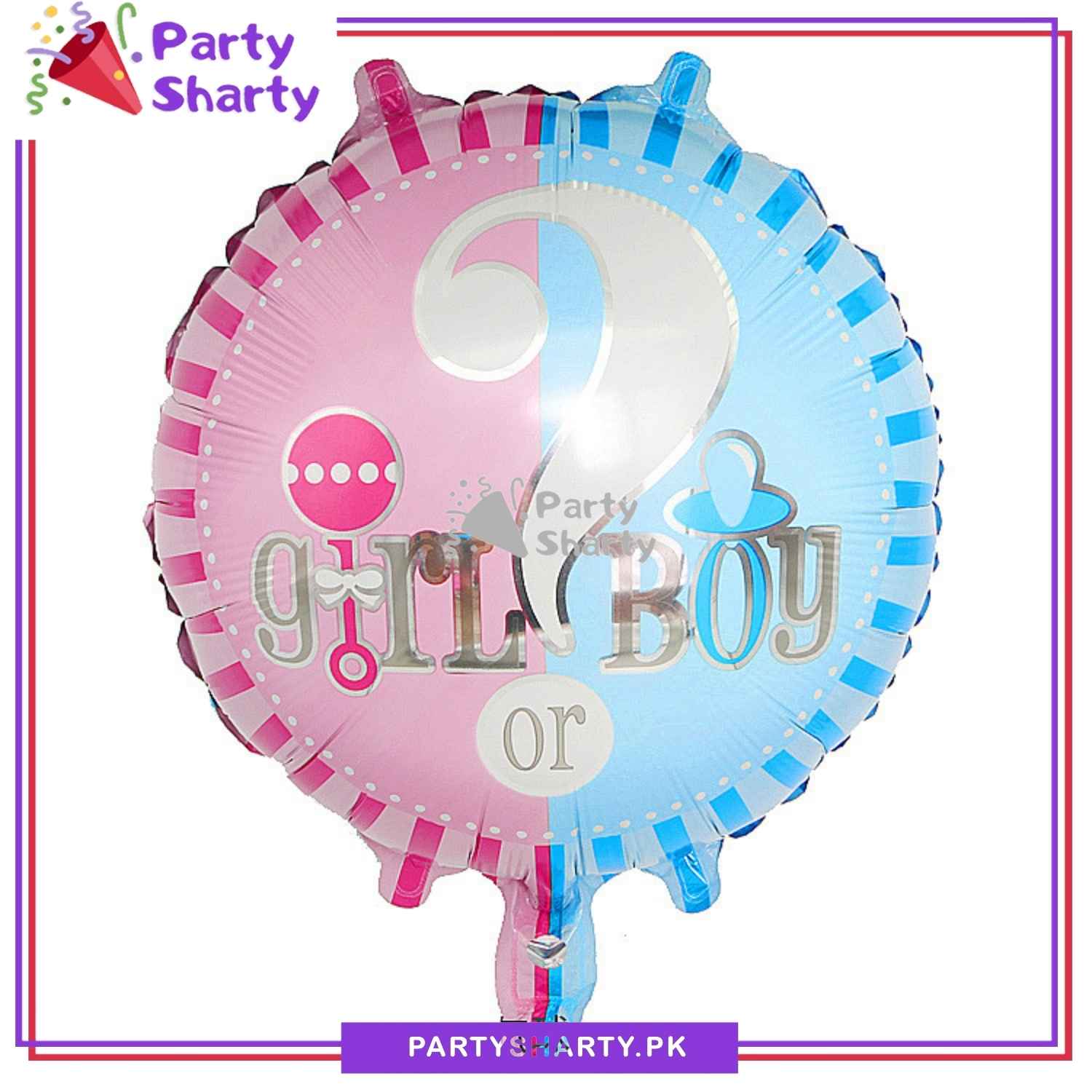 Girl or Boy Round Foil Balloon For Gender Reveal and Baby Shower Event and Decoration