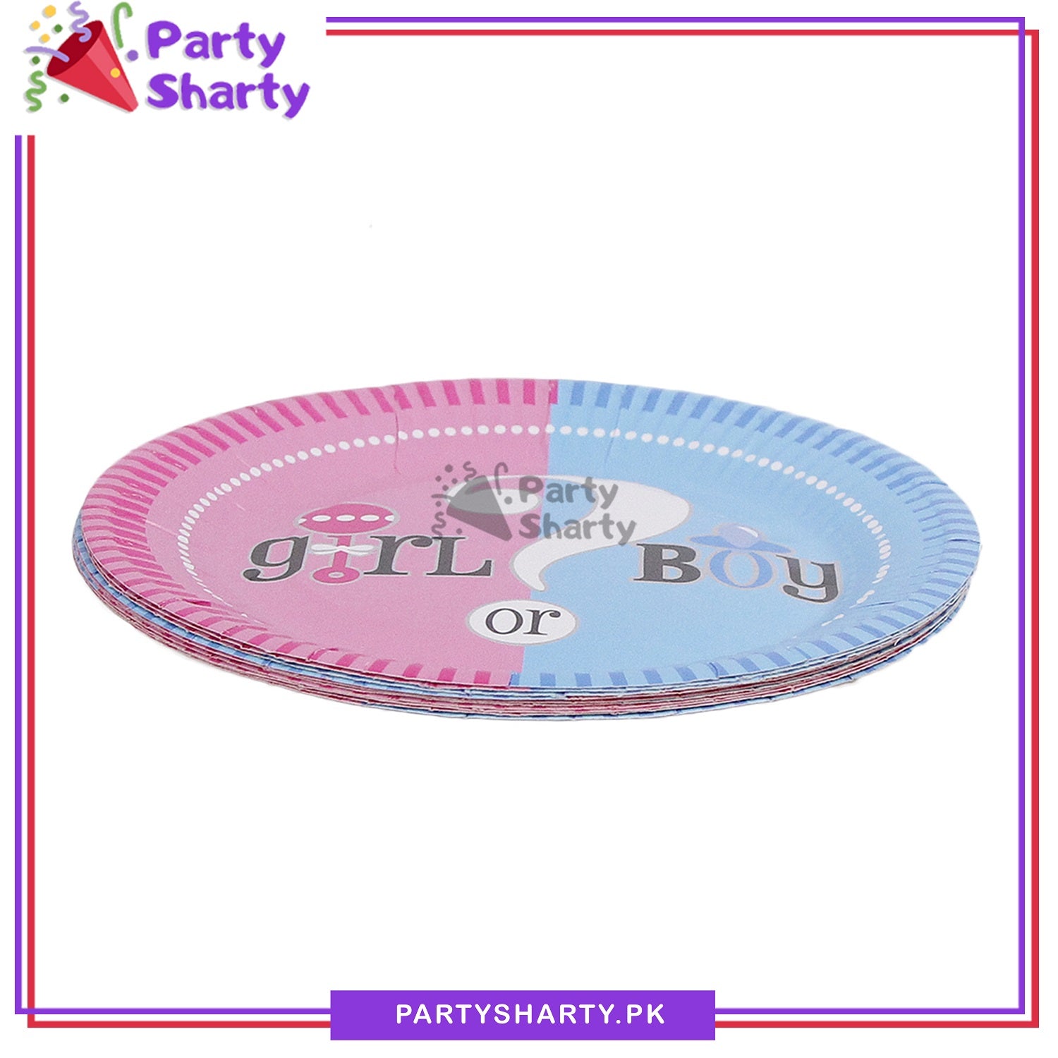 Boy Or Girl Theme Party Disposable Paper Plates for Gender Reveal Theme Party and Decoration