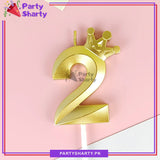 Golden Number Candle Crown Style For Party Decoration & Celebration
