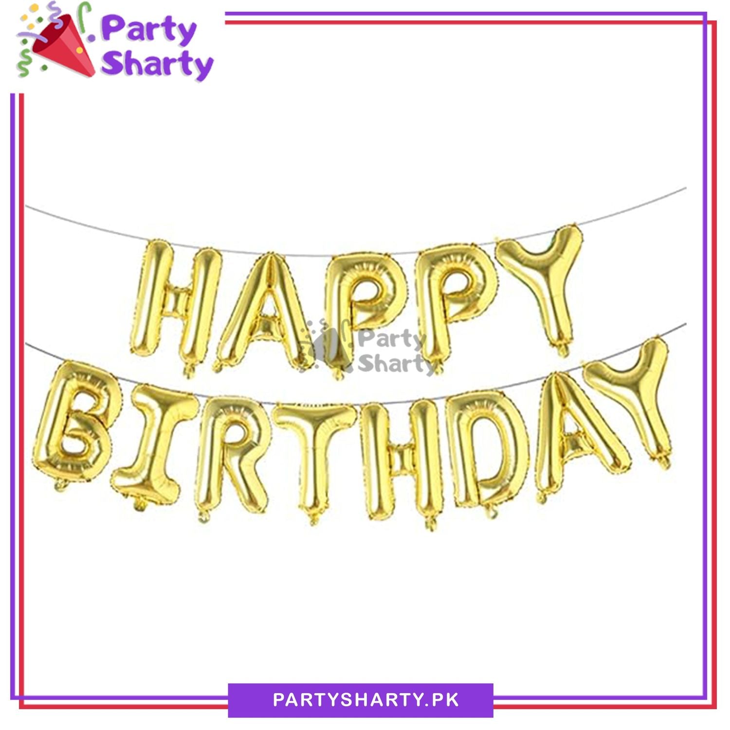 Happy Birthday Foil Balloon Banner for Decoration and Birthday Celebration