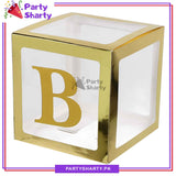 Golden Color BABY Box, DIY Transparent Baby Boxes for First Birthday, Welcome Baby, Gender Reveal, Baby Shower Party Decorations