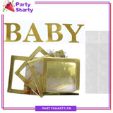 Golden Color BABY Box, DIY Transparent Baby Boxes for First Birthday, Welcome Baby, Gender Reveal, Baby Shower Party Decorations