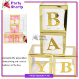 Golden Color BABY Box, DIY Transparent Baby Boxes for First Birthday, Welcome Baby, Gender Reveal, Baby Shower Party Decorations