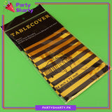 Stripes Design Metallic Color Plastic Table Cover (137 x 183 cm) For Birthday, Wedding, Engagement, Bridal Shower Party Decoration