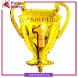 Golden Champion # 1 Trophy Foil Balloon For Foot Ball Theme Birthday Decoration and Celebration