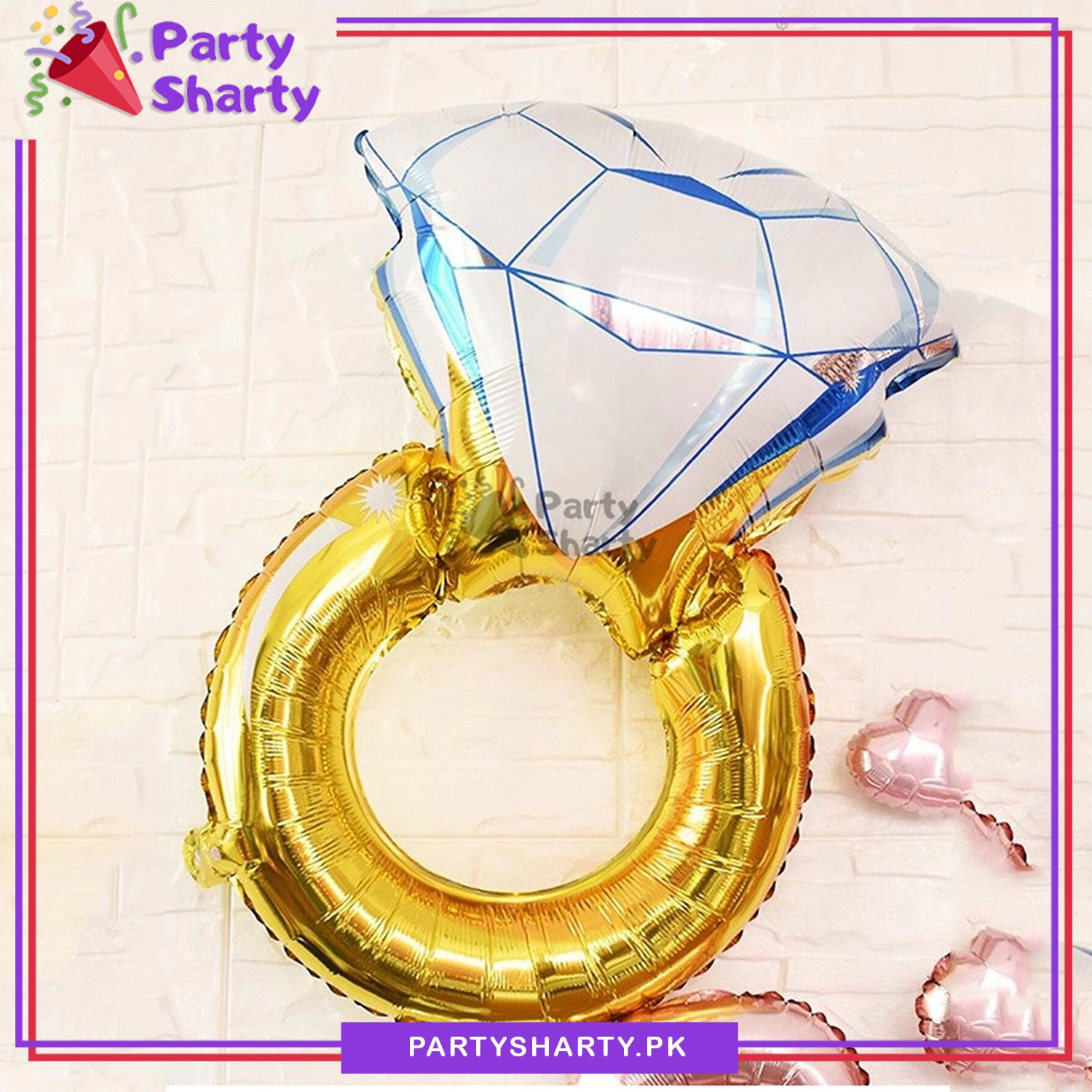 Diamond Ring Shaped Foil Balloon For Wedding, Bridal Shower Decoration and Celebration