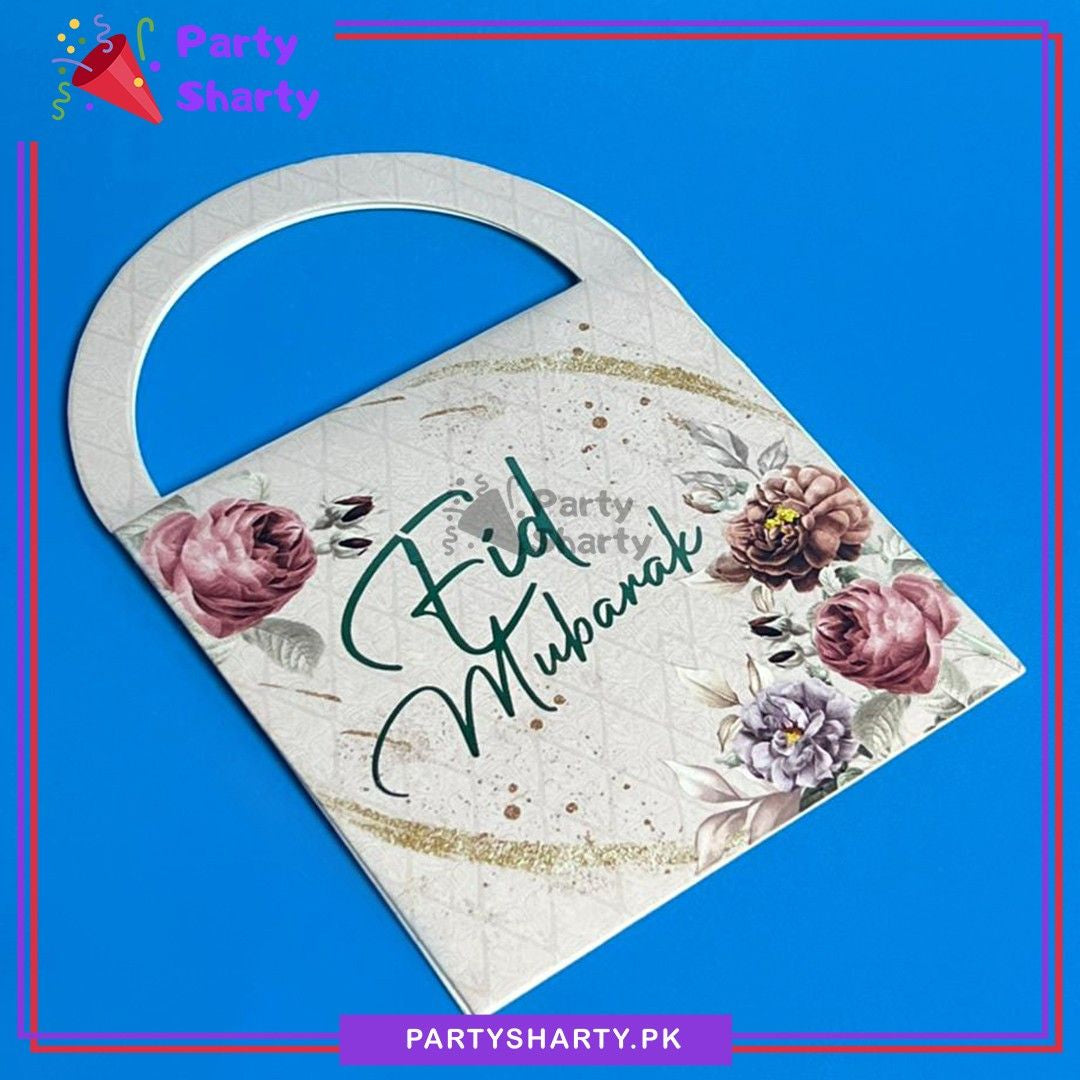 Golden Foil Printed Mini Hand Bag Style Eid Mubarak Envelopes (Pack 10) For Eid Celebration