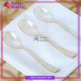 Glittered Classic Heavy Duty Plastic Spoons Set For Birthday, Anniversary, Wedding Party Decoration and Celebration